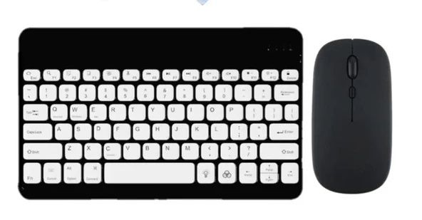 Everest Everpad Dc-7015 7" Uyumlu Kablosuz Bluetooth Şarjlı Türkçe Q Klavye Mouse Seti - Siyah