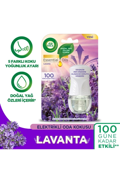 Elektrikli Oda Kokusu Kit Lavanta Cihaz + Yedek Şişe - Esansiyel Yağlar İçerir*