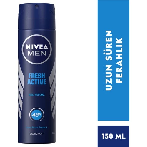 NIVEA Men Sprey Erkek Deodorant Fresh150 ml x2 Adet,48 Saat Koruma,Uzun Süren Ferahlık - 2