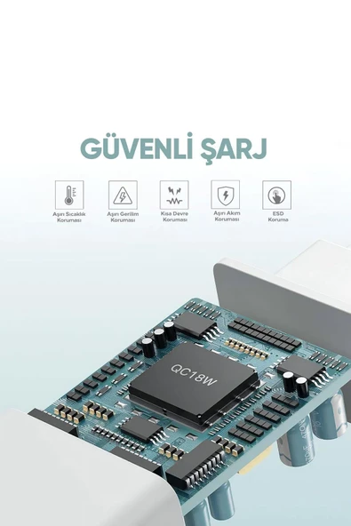 18W Hızlı Şarj Aleti Qualcomm Quick Charger USB To Lightning Kablolu - 2