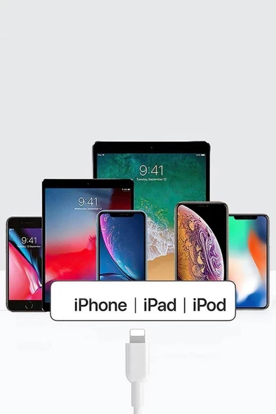 18W Hızlı Şarj Aleti Qualcomm Quick Charger USB To Lightning Kablolu - 5