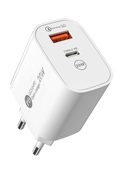 Şarj Cihazı Hızlı Şarj Aleti Pd 20w Qc3.0 Type-c Pd Usb Şarj Port Şarj Adaptörü