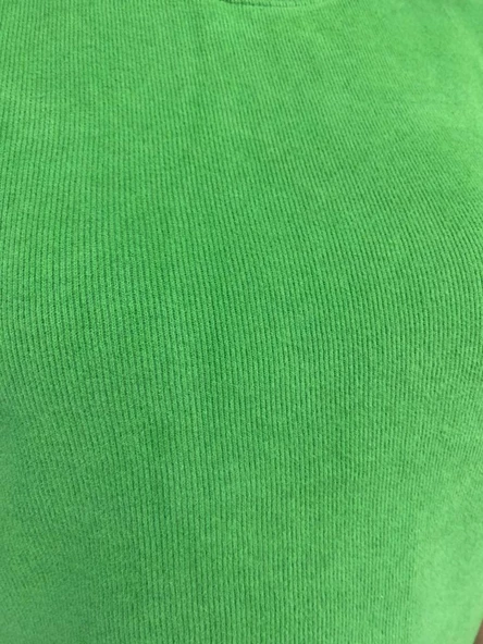 Kadın Yeşil Kolsuz Vatkalı Triko Kazak - 9