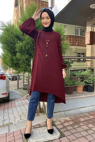 Moda Çizgi Desenli Tunik