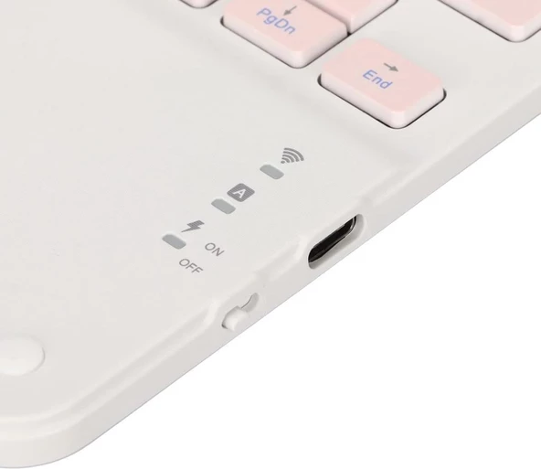 Samsung Galaxy Tab A SM-T580 10.1" Uyumlu Kablosuz Bluetooth Dahili Bataryalı Şarjlı TouchPad'li Klavye Mouse Seti - Pembe - 5