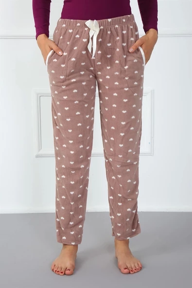 Moda Çizgi Bayan Welsoft Polar Tek Alt Pijama 210043