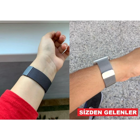 Apple Watch 38mm 40mm 42mm 44mm Çelik Mıknatıslı Hasır Kordon - 10