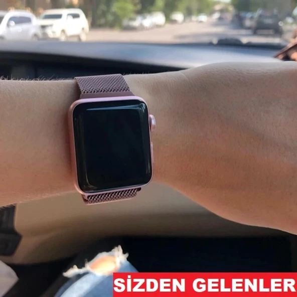 Apple Watch 38mm 40mm 42mm 44mm Çelik Mıknatıslı Hasır Kordon - 8