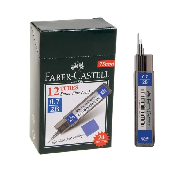 Faber-Castell Super Fine Min 75 mm 2B Kalem Ucu 0.7 mm (12 Adet)