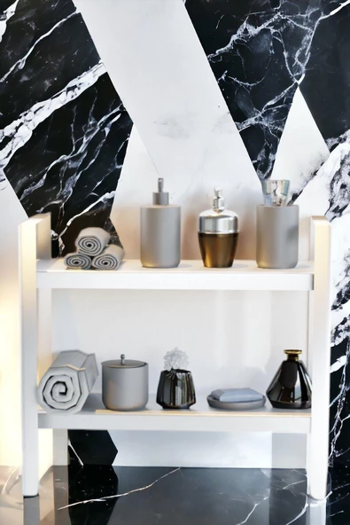 Risingmaber Dekoratif Beyaz 2 Katlı Raflı Çok Amaçlı Mutfak&Banyo Düzenleyici, Organizer MT91B - 6