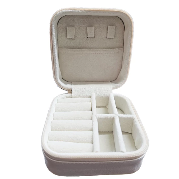 Takı Organizer Kutusu - Seyahat Aksesuar Çantası Düzenleyici-Mücevher Kutusu-Yerli Üretim-11x11x7 cm - 4