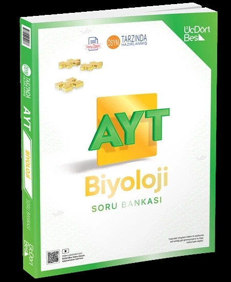 ÜçDörtBeş Yayınları AYT Biyoloji  Soru Bankası Yeni ürün görseli