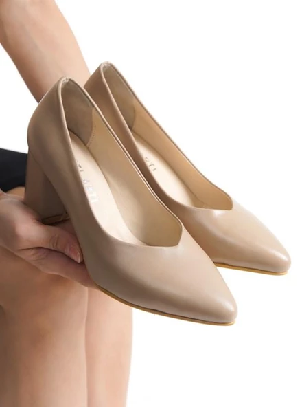 Artı-Artı037-1930 Hakiki Deri Ortopedik Kadın Vizon Topuklu Aayakkabı - Resim 2