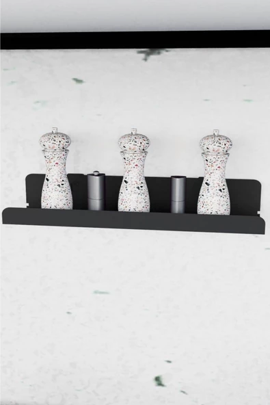 Risingmaber 3M Ultra Güçlü Yapışkanlı Siyah Mutfak&Banyo Rafı, Çok Amaçlı Organizer Raf MT95S - Resim 6