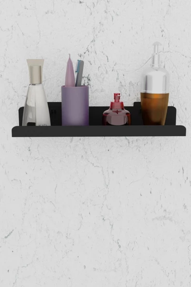 Risingmaber 3M Ultra Güçlü Yapışkanlı Siyah Mutfak&Banyo Rafı, Çok Amaçlı Organizer Raf MT95S - Resim 4