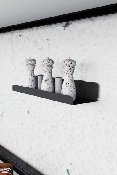 Risingmaber 3M Ultra Güçlü Yapışkanlı Siyah Mutfak&Banyo Rafı, Çok Amaçlı Organizer Raf MT95S - Resim 3