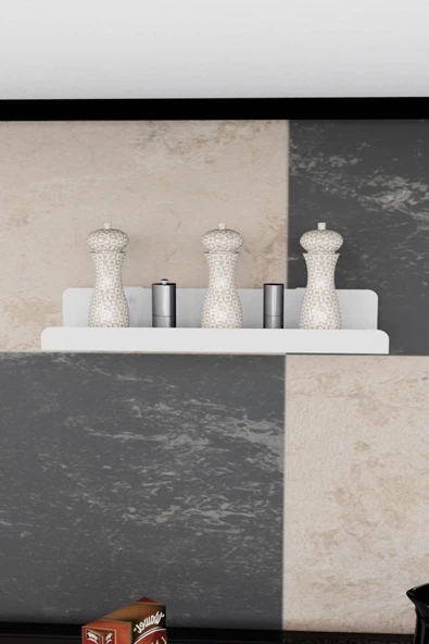 Risingmaber 3M Ultra Güçlü Yapışkanlı Beyaz Mutfak&Banyo Rafı, Çok Amaçlı Organizer Raf 2 Adet MT96B - Resim 6