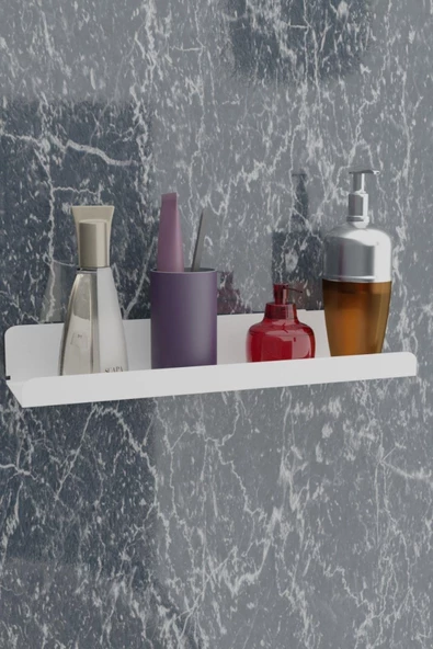 Risingmaber 3M Ultra Güçlü Yapışkanlı Beyaz Mutfak&Banyo Rafı, Çok Amaçlı Organizer Raf 2 Adet MT96B - Resim 4