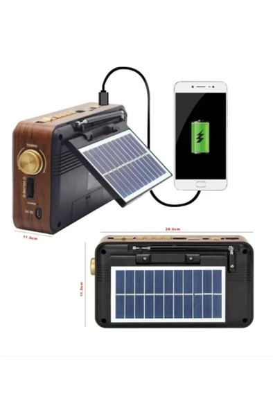 SOLAR ŞARJLI BT/USB/SD/AUX  CM-320BT YENİ NESİL SOLAR PENELLİ RADYO