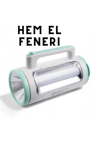 ultra güçlü telefon şarj özellikli hem el feneri hem ışıldak uzun mesafeli fener - 3