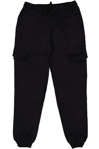 Çocuk Çift Kargo Cepli Paça Manşetli Eşofman Alt BGL-ST03870 - 5