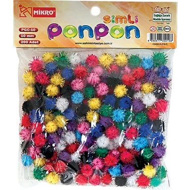 TİCON 10 MM- 20 MM- 30 MM KARIŞIK METALİK POM POM - 1