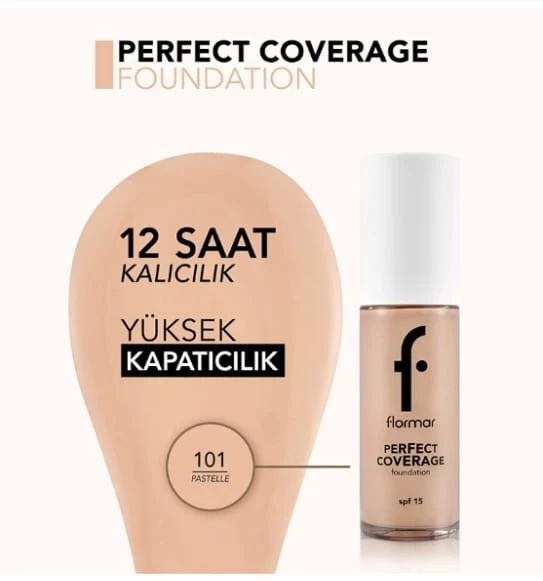 Flormar Perfect Coverage Foundation Fondöten 101 Pastelle - 4