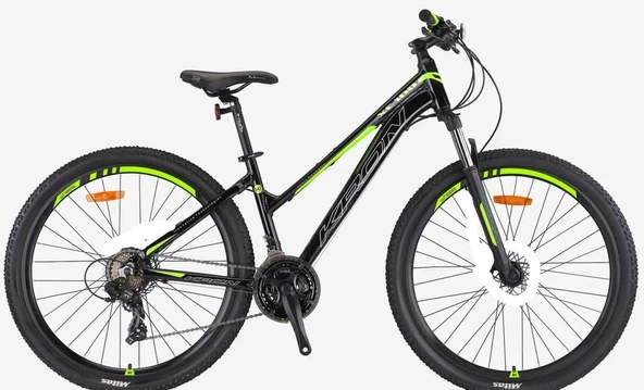 Kron XC 100 Lady V-Fren 27.5'' Jant 15' Kadro 21 Vites Dağ Bisikleti Siyah Gri Neon Sarı