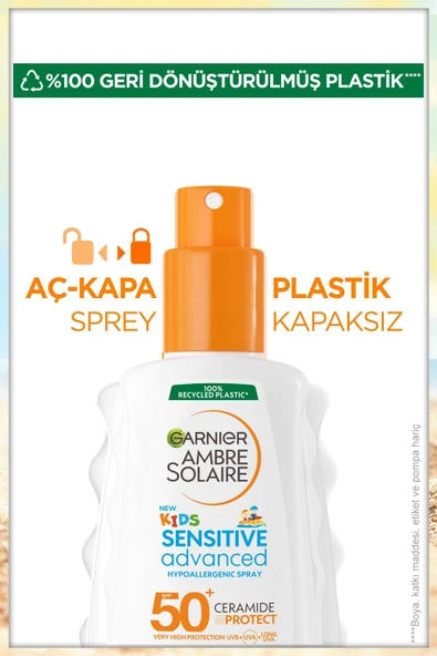 Garnier Ambre Solaire Sensitive Advanced 50 Faktör Çocuk Güneş Koruyucu Sprey 150 ml - 7