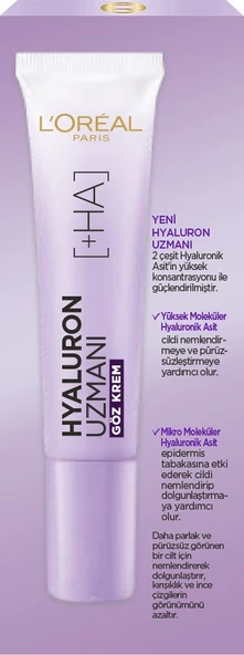 Loreal Paris Hyaluron Uzmanı Cilt Dolgunlaştıran Nemlendirici Göz Kremi 15 ml - 6