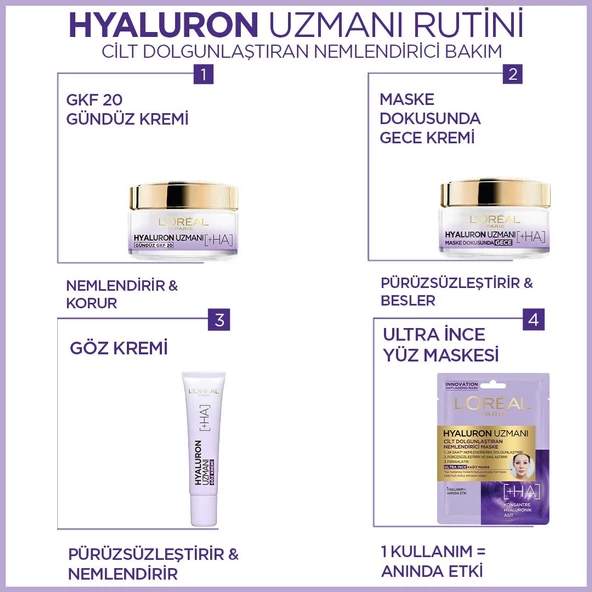 Loreal Paris Hyaluron Uzmanı Cilt Dolgunlaştıran Nemlendirici Gece Kremi 50 ml - 8