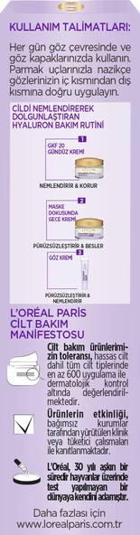 Loreal Paris Hyaluron Uzmanı Cilt Dolgunlaştıran Nemlendirici Göz Kremi 15 ml - 5