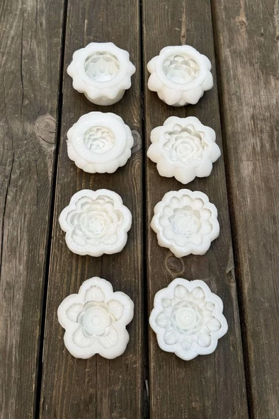 Lotus Çiçek Sekizli Silikon Mum Kalıp Seti - Resim 6