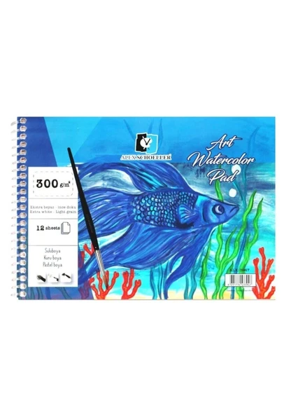 Alex Schoeller Aquarell A5 Spiralli 300gr 12yp Sulu Boya Defteri / ALX.3947 - Resim 1