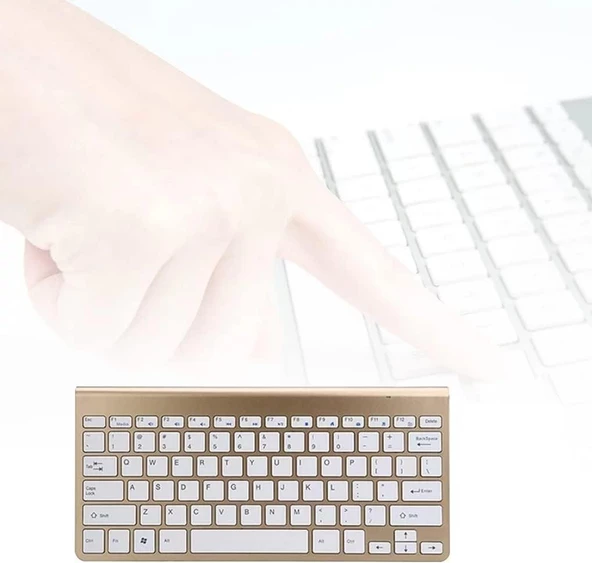 Welio M108 10.1" Uyumlu Kablosuz Wireless Pilli Türkçe Q Klavye - Altın - Resim 4