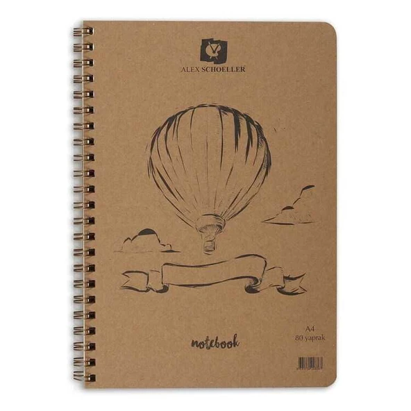 Alex Schoeller A4 80yp Kraft Kapaklı Not Defteri Düz / ALX.0362  B-35 ürün görseli