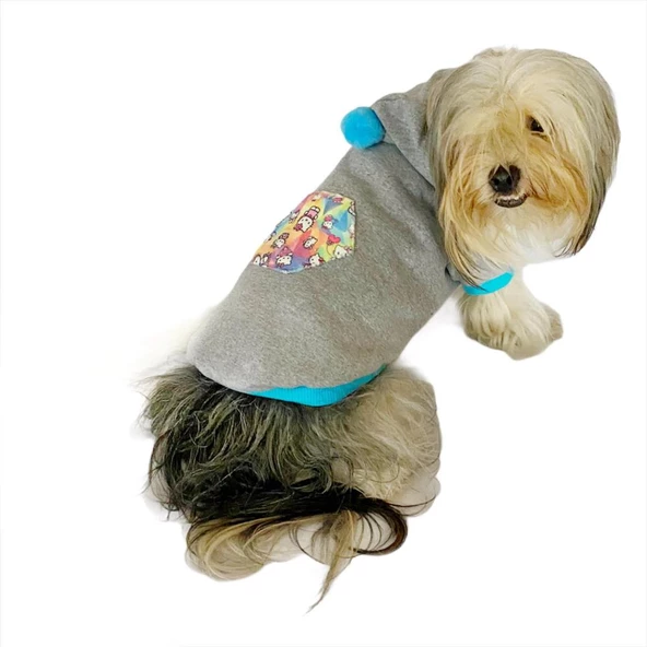Kitty Grey Kapşonlu Sweat by Kemique Köpek Kazağı - 7