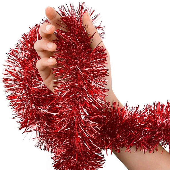 Parti İçin Sim Süs 2 Metre Uzunluk 8 cm Genişlik Kırmızı Renk İthal - Resim 2