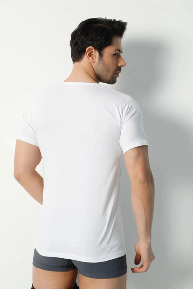 Saran Erkek Penye %100 Pamuk Bisiklet Yaka Fanila Atlet 3006 - 6 Adet - Resim 2