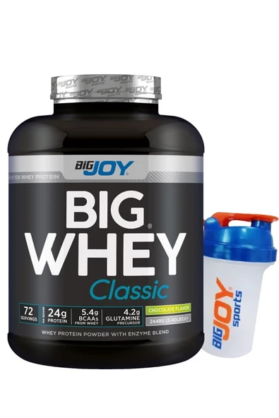 Bigjoy Sports Big Whey Classic Çikolata Aromalı Protein Tozu 72 Servis 2448 gr Sindirim Enzimi Ilaveli