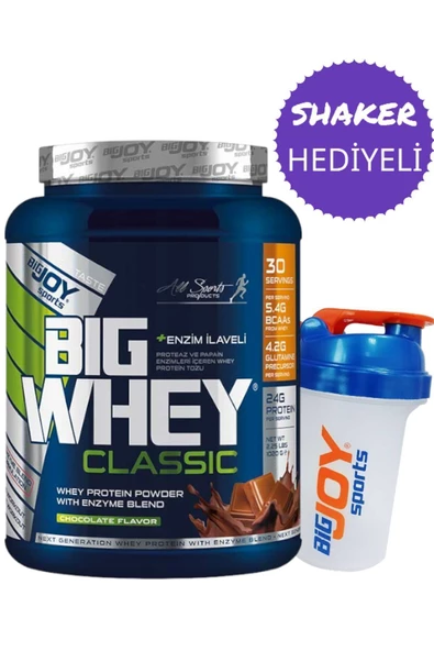 Bigjoy Sports Big Whey Classic Çikolata Aromalı Protein Tozu 1020 gr 3o Servis Whey Protein - Shaker Hediyeli - 2