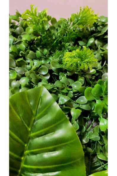 DDPEST Yapay Islak Doku Beyaz Orkideli Yeşil Panel Şimşir 40x60 Sık Doku Renkli Garnitürlü - 2