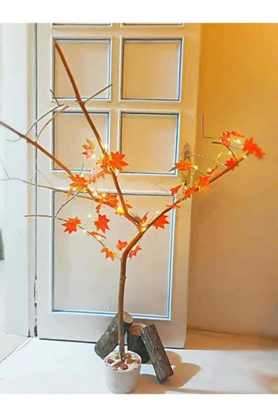 DDPEST Dekoratif Sonbahar Yapraklı Yapay Ledli 230 cm Sarmaşık 3 Mt 30 Ledli Sarı Peri Led (piller hariç) - 3