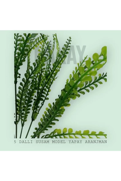 DDPEST 5 DALLI YEŞİL SUSAM MODEL YAPAY SAKSI AKVARYUM ARANJMANI - 2