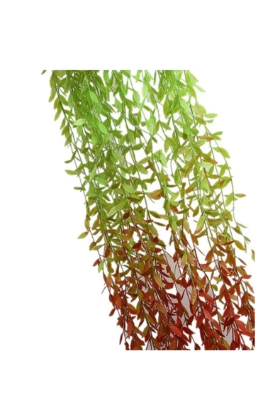 DDPEST Dekoratif Yapay Sarkan Ağlayan Söğüt Sarmaşık 1 Dal Yeşil-kahverengi Bitki - 3