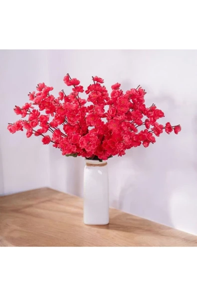 DDPEST Yapay Çiçek FUŞYA Bahar Dalı Japon Kiraz Çiçeği 9 DALLI 40 cm 1 DEMET - 2