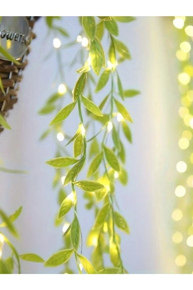 DDPEST Dekoratif Yapay Söğüt Sarmaşık 3Metre Ledli Sarkan Ağlayan Söğüt 1 Dal Yeşil Yapraklı Bitki pilhariç - 2