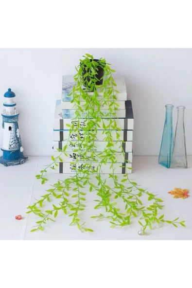 DDPEST Dekoratif Yapay Sarkan Ağlayan Söğüt Sarmaşık 1 Dal Yeşil Bitki - 3