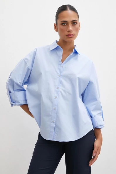Kol Apoletli Gömlek Mavi - 6