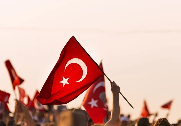 Sopalı Türk Bayrağı 100x150 Yüksek Kalite Çift Tarafllı Fabrikasyon Baskı Alpaka kumaş - 2